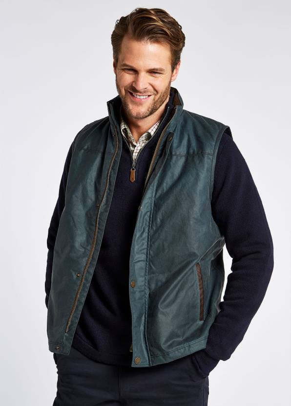Dubarry Clothing Men Mayfly Wax Gilet Dark Pebble 862D1021