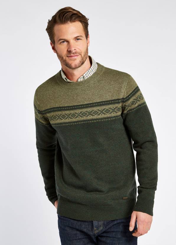 Dubarry Clothing Men Longley Crew Neck Sweater Olive 862D1127
