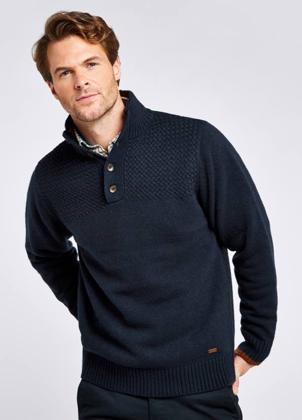 Dubarry Clothing Men Roundwood Knitted Sweater Navy 862D1085
