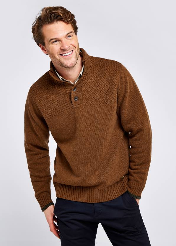 Dubarry Clothing Men Roundwood Knitted Sweater Nutmeg 862D1192