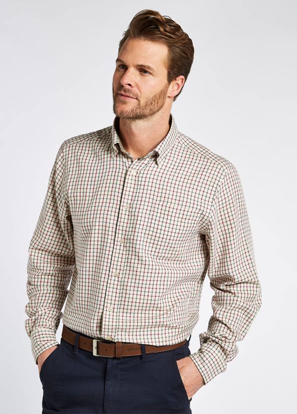 Dubarry Clothing Men Connell Tattersall Check Shirt Dark Pebble 862D1015