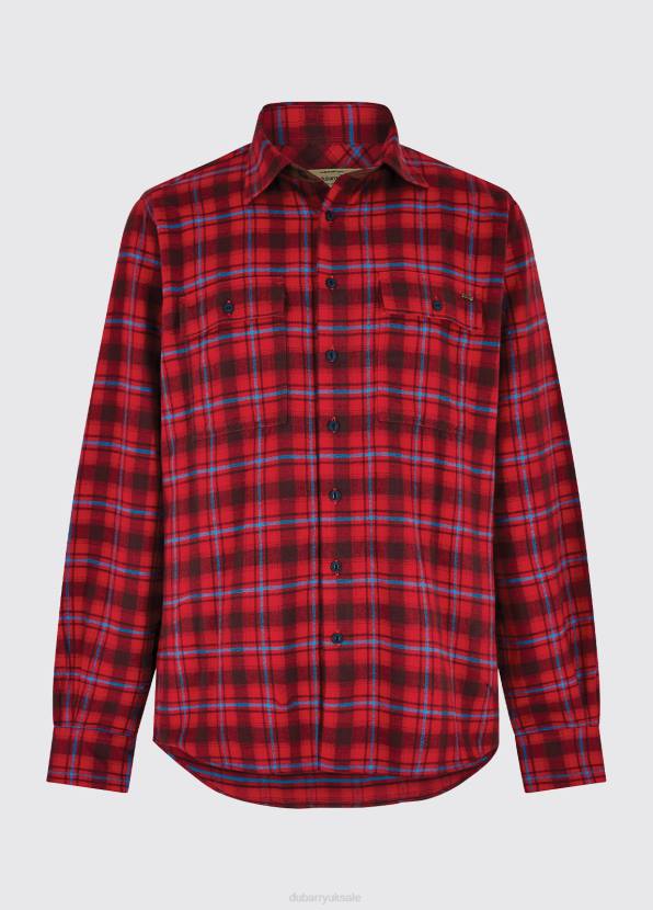 Dubarry Clothing Men Shelbourne Check Flannel Shirt Cardinal 862D1091
