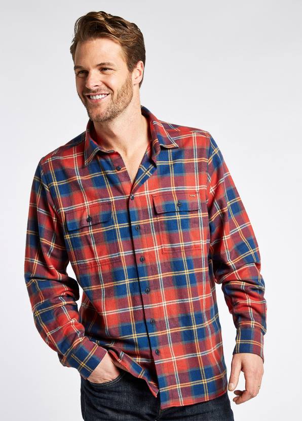 Dubarry Clothing Men Shelbourne Check Flannel Shirt Indigo 862D1025