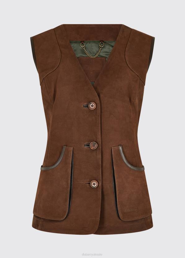 Dubarry Clothing Women Allendale Leather Gilet Walnut 862D232