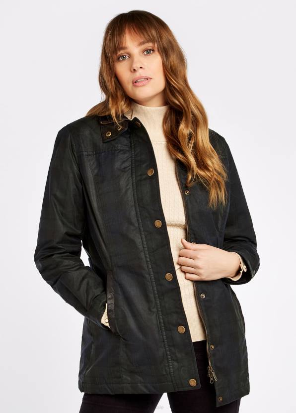 Dubarry Clothing Women Annestown Wax Jacket Black Watch 862D691