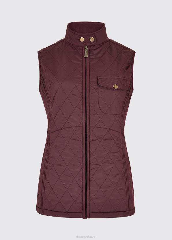 Dubarry Clothing Women Rathdown Quilted Gilet Currant 862D526