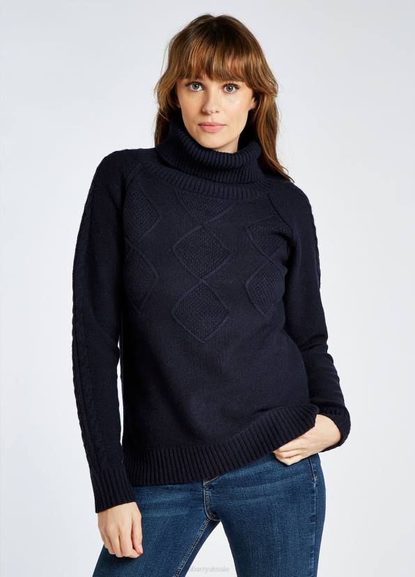 Dubarry Clothing Women Belleek Chunky Roll Neck Sweater Navy 862D214
