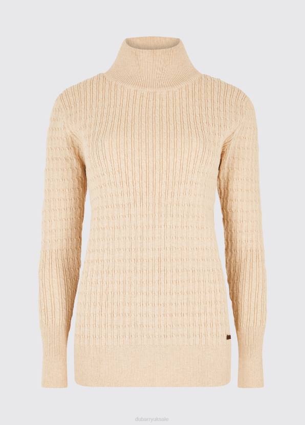 Dubarry Clothing Women Hacketstown Funnel Neck Sweater Oyster 862D761