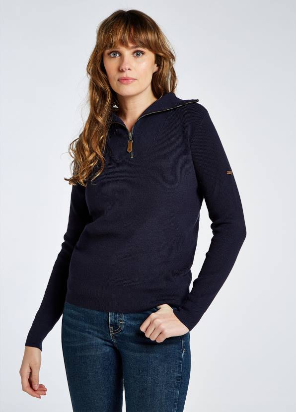 Dubarry Clothing Women Kilbarry Zip Neck Sweater Navy 862D535