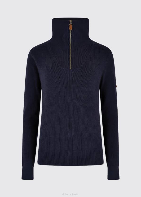 Dubarry Clothing Women Kilbarry Zip Neck Sweater Navy 862D535