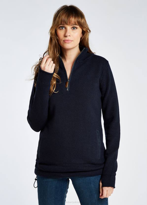 Dubarry Clothing Women Morrisey Zip Neck Sweater Navy 862D221