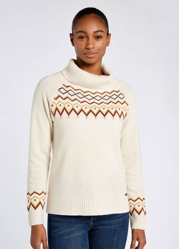 Dubarry Clothing Women Riverstown Fair Isle Sweater Chalk 862D606