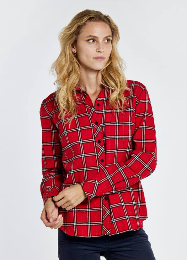 Dubarry Clothing Women Japonica Check Shirt Cardinal 862D291