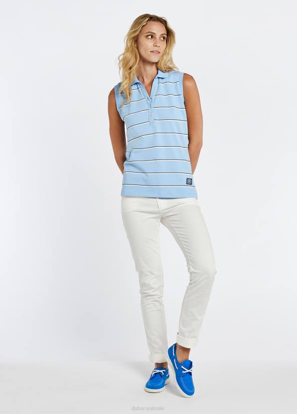 Dubarry Clothing Women Gracehill Striped Polo Light Sky 862D148