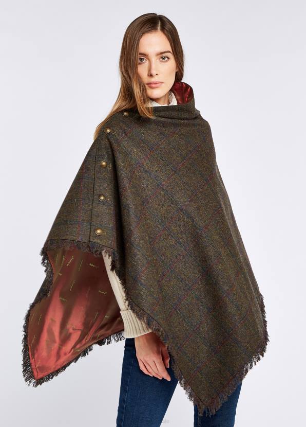 Dubarry Clothing Women Hazelwood Tweed Poncho Hemlock 862D175