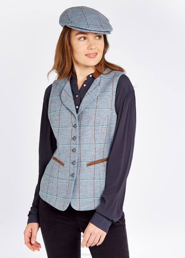 Dubarry Clothing Women Spindle Tweed Waistcoat Blue Heather 862D635