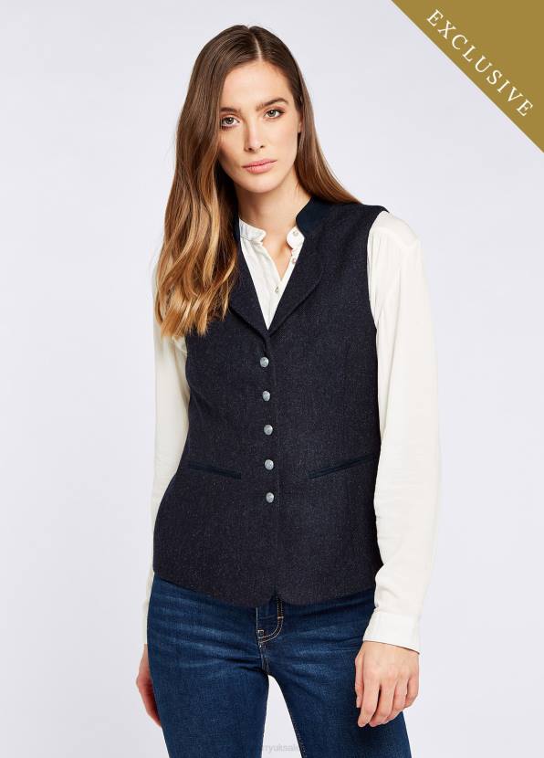 Dubarry Clothing Women Spindle Tweed Waistcoat Navy 862D690